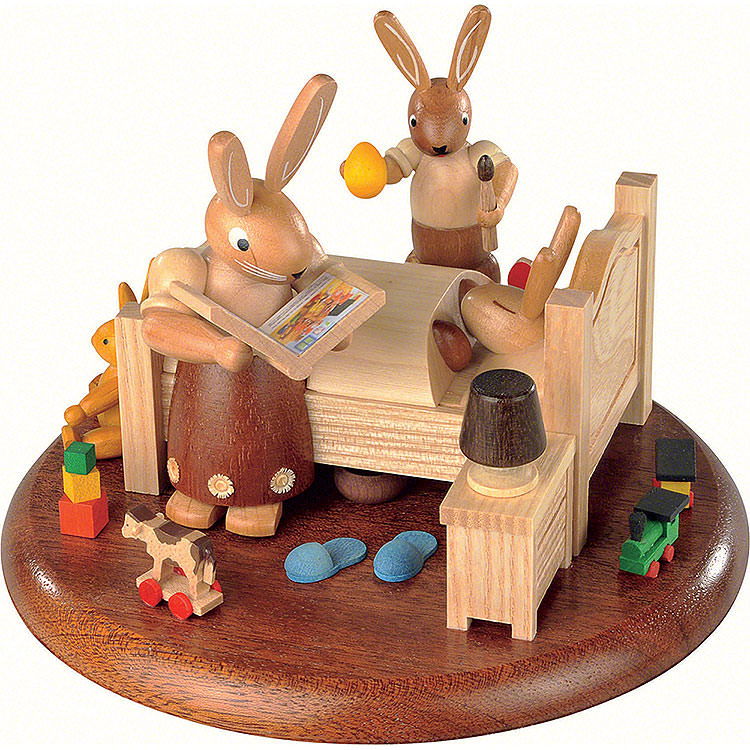 Motivplattform fr elektr. Spieldose  -  Hasenbett Gute - Nacht - Geschichten  -  10cm