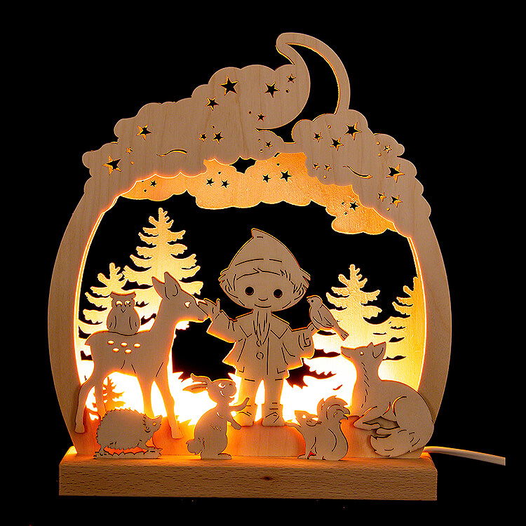 Romantikleuchte Sandmnnchen im Wald  -  24x28cm