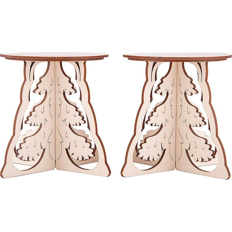 Schwibbogenerhhung / Untersetzer Baum 2er - Set  -  15x12cm