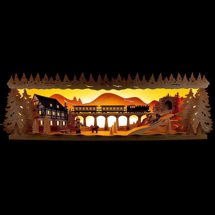 Schwibbogenerhhung Winterland Erzgebirge  -  63x17,5cm