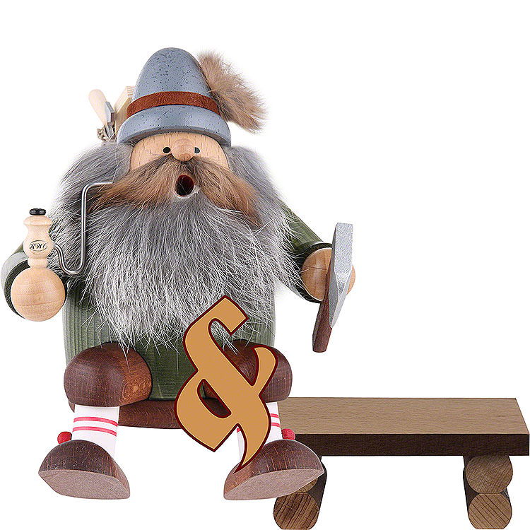 Set Ruchermnnchen Holzfller mit Bank