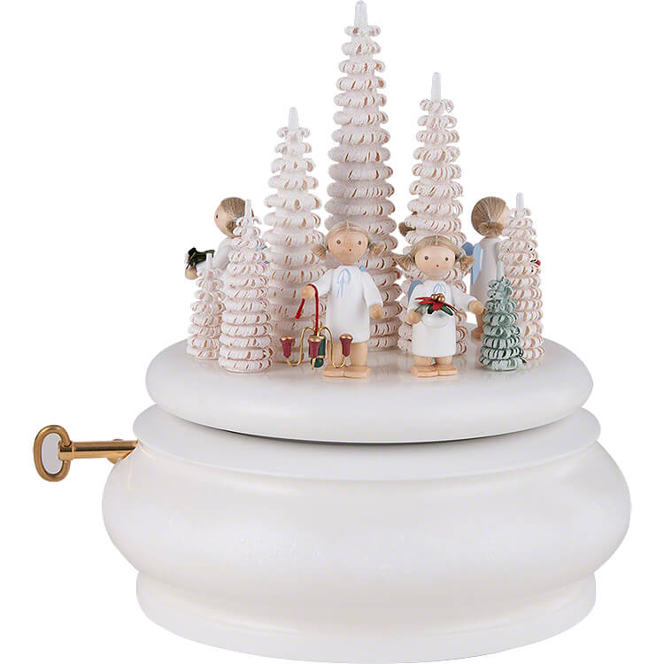Spieldose "Weie Weihnachten"  -  15cm