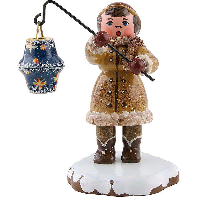 Winter Children Girl with Lantern  -  8cm / 3 inch