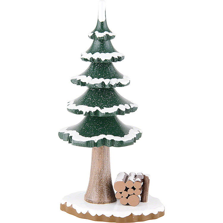 Winter Children Tree with Wood  -  17cm / 7 inch