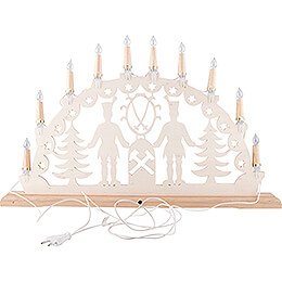 NARVA Candle Arch chain with 10 Wood Shaft Bulbs - Ash
