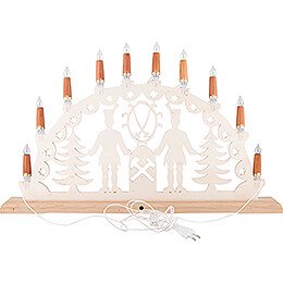 NARVA Candle Arch chain with 10 Wood Shaft Bulbs - Steamed Cherry