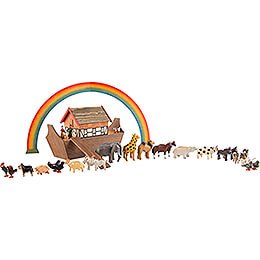Noah's Ark with 36 Animals and 2 Figurines - 19,5 cm / 7.7 inch