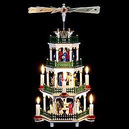 4-stöckige Pyramide Christi Geburt weiß- 47 cm