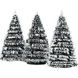 Frosted Trees - Green-White - 3 pieces - 8 cm / 3.1 inch