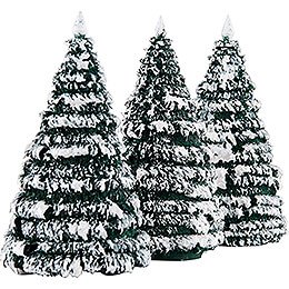 Frosted Trees - Green-White - 3 pieces - 8 cm / 3.1 inch