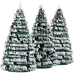 Frosted Trees - Green-White - 3 pieces - 10 cm / 3.9 inch