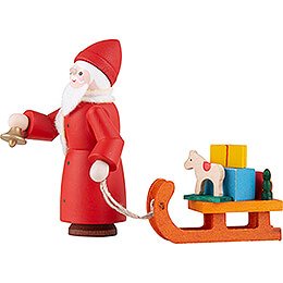 Thiel Figurine - Santa Claus with Sled - coloured - 6 cm / 2.4 inch