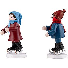 Thiel Figurine - Ice Skate Children Couple - coloured - 7 cm / 2.8 inch