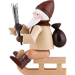 Thiel Figurine - Santa Claus on Sledge - natural - 6 cm / 2.4 inch