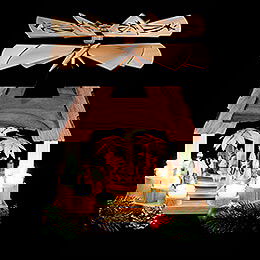 1-stckige Pyramide Christi Geburt mit zwei gegenlufigen Flgelrdern - 41 cm