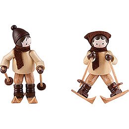 Thiel Figurines - Downhill Skier - natural - Set of Two - 6,5 cm / 2.6 inch