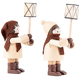 Thiel Figurines - Lantern Children - natural - Set of Two - 7 cm / 2.8 inch