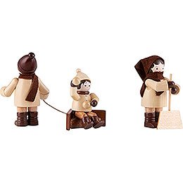 Thiel Figurines - Snow clearing - natural - Set of Three - 5,5 cm / 2.2 inch