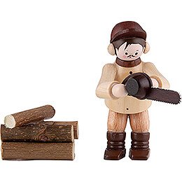 Thiel Figurine - Chainsaw Worker - natural - Set of Two - 6 cm / 2.4 inch