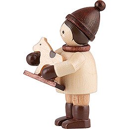 Thiel Figurine - Boy with Horsy - natural - 4,6 cm / 1.8 inch