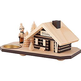 Smoking Hut - Ski Lodge - with Tea Light Holder - 10 cm / 3.9 inch