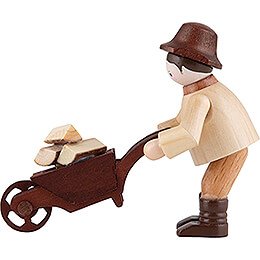 Thiel Figurine - Forest Man with Wheelbarrow - natural - 6 cm / 2.4 inch