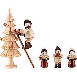 Thiel Figurines - Decorating the Christmas Tree - Set of Five - 13 cm / 5.1 inch