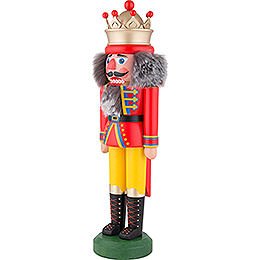 Nussknacker König mit Krone rot-gelb matt - 43 cm