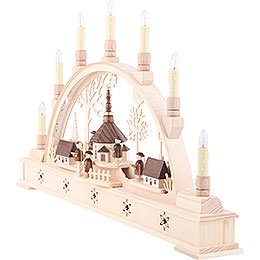Candle Arch - 'Church of Seiffen with Carolers' - 63x35 cm / 25.6x13.8 inch