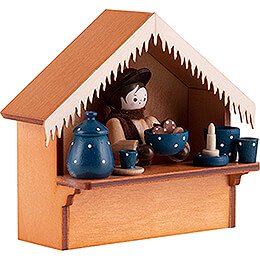 Christmas Market Stall Blue Pottery with Thiel Figurine - 8 cm / 3.1 inch