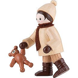 Thiel-Figur Winterkind mit Teddy - 6 cm