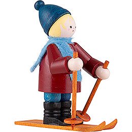 Thiel Figurine - Skier - bordeauxrot - 6,5 cm / 2.6 inch