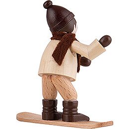 Thiel-Figur Winterkind mit Snowboard - natur - 6,5 cm