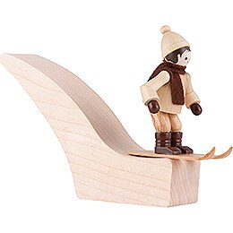 Thiel-Figur Skispringer mit Schanze - 2-teilig - natur - 7 cm