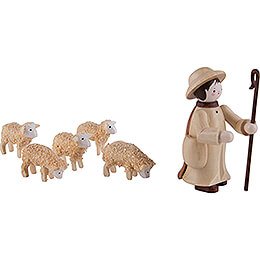 Thiel Figurines - Shepherd with 5 Sheep - natural - 6 cm / 2.4 inch