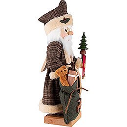 Nussknacker Weihnachtsmann braun kariert - 49 cm
