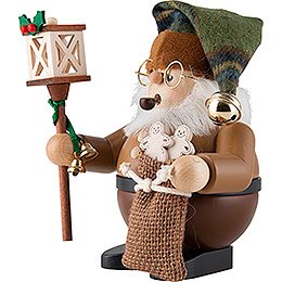 Ruchermnnchen Wichtel Weihnachtsmann mit Laterne natur - 15,5 cm