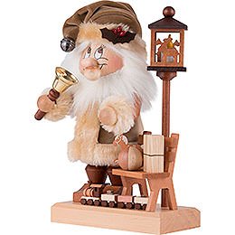 Räuchermännchen Wichtel Weihnachtsmann mit Bank - 28,5 cm