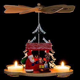 1-stöckige Pyramide Weihnachtsmann auf Striezelmarkt - 19,5 cm