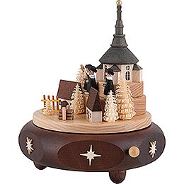 Music Box - Seiffener Village with Carolers - 17 cm / 6.7 inch