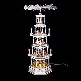 5-stöckige Lichterpyramide von Richard Glässer - Romantik - weiß - 123 cm
