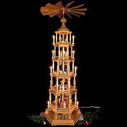 5-stöckige Pyramide Heilige Weihnacht - natur - 140 cm