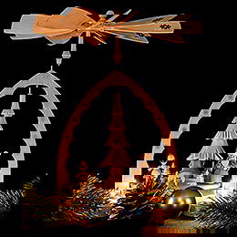 1-stckige Pyramide Weihnachtswald natur - 27 cm