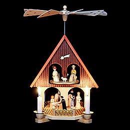 2-Tier Pyramid --House Nativity Scene - 36 cm / 14 inch