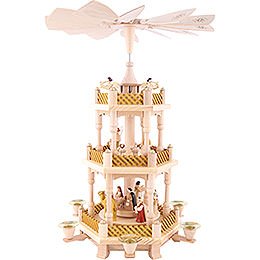 3-stöckige Pyramide Christi Geburt natur - 40 cm