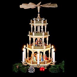 4-stöckige Pyramide Christi Geburt bunt - 54 cm
