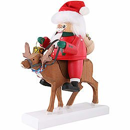 Nussknacker Santa auf Rentier - 26 cm