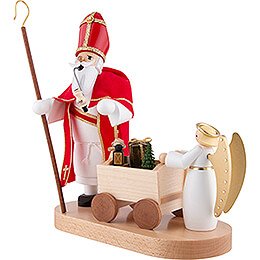 Räuchermännchen Heiliger St. Nikolaus mit Christkind  - 23 cm