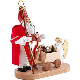 Räuchermännchen Heiliger St. Nikolaus mit Christkind  - 23 cm