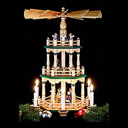 3-Tier Pyramid - Christmas Eve Natural Colors - 48 cm / 19 inch